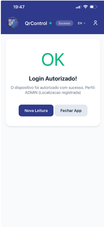 Login autorizado